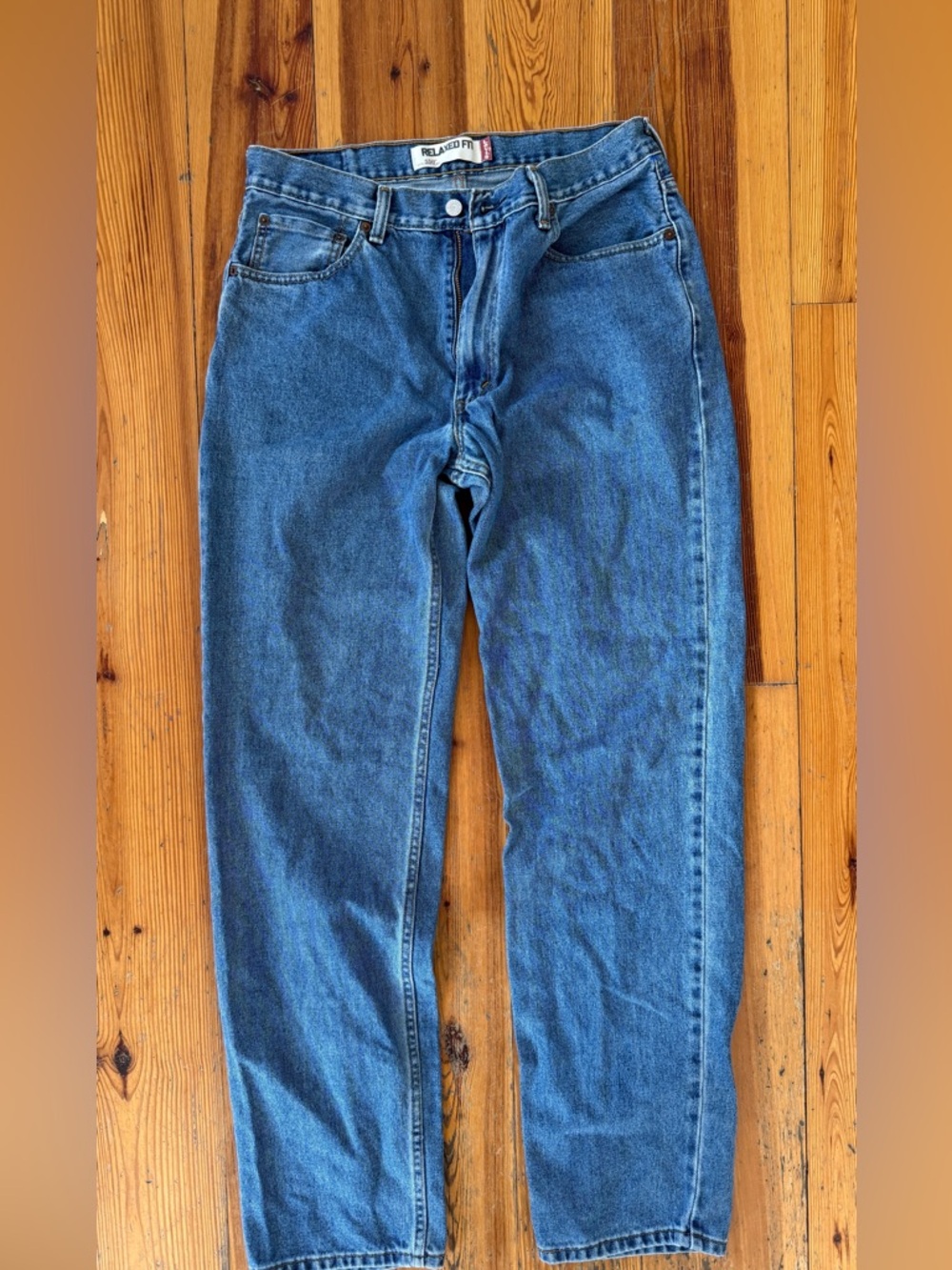 Vintage 90’ Levi's Straight Leg Classic Blue Denim Jeans 550 34x36